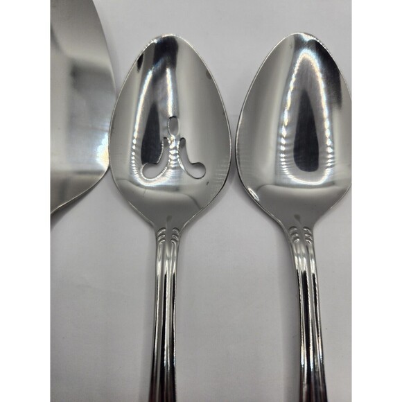 Columbia Beaded Handle Stainless Steel Flatware Complete Serving Set 7 pcs. - Picture 5 of 15